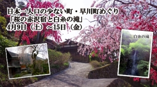日本一人口の少ない町・早川町めぐりプラン「桜の赤沢宿と白糸の